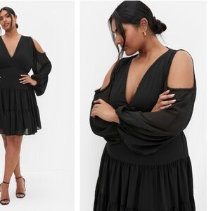City Chic Maria Dress - Black ( New )